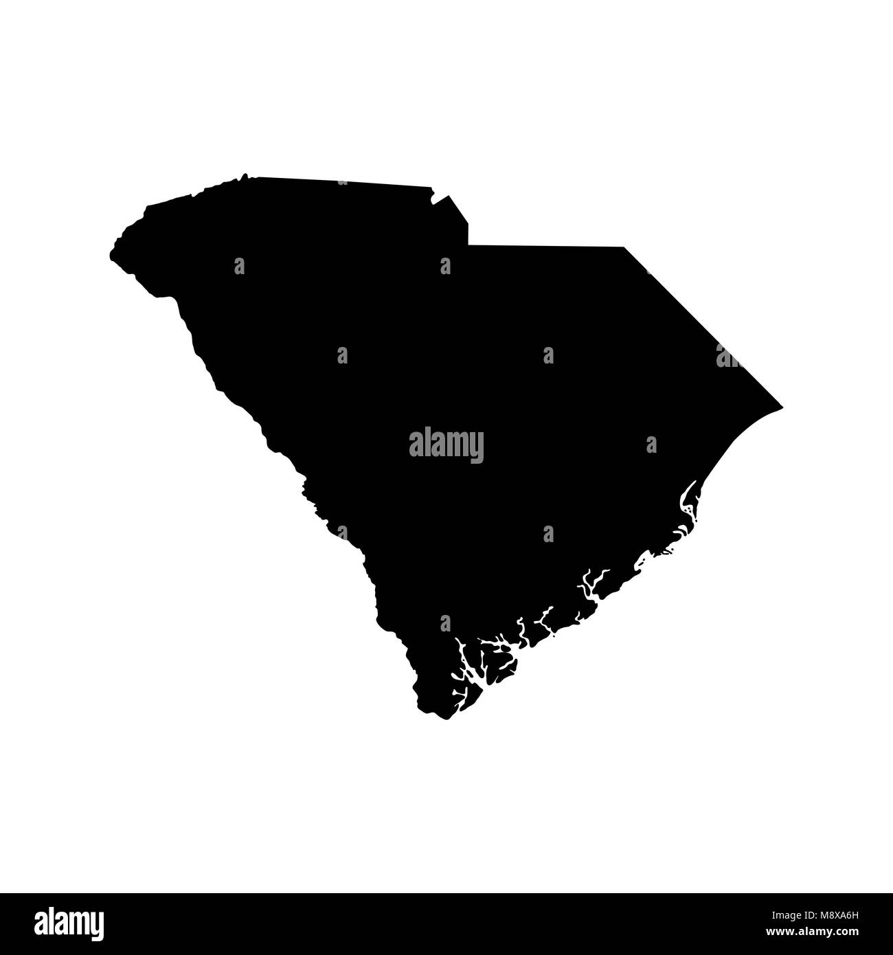 Karte der Bundesstaat South Carolina der Vereinigten Staaten Stock Vektor