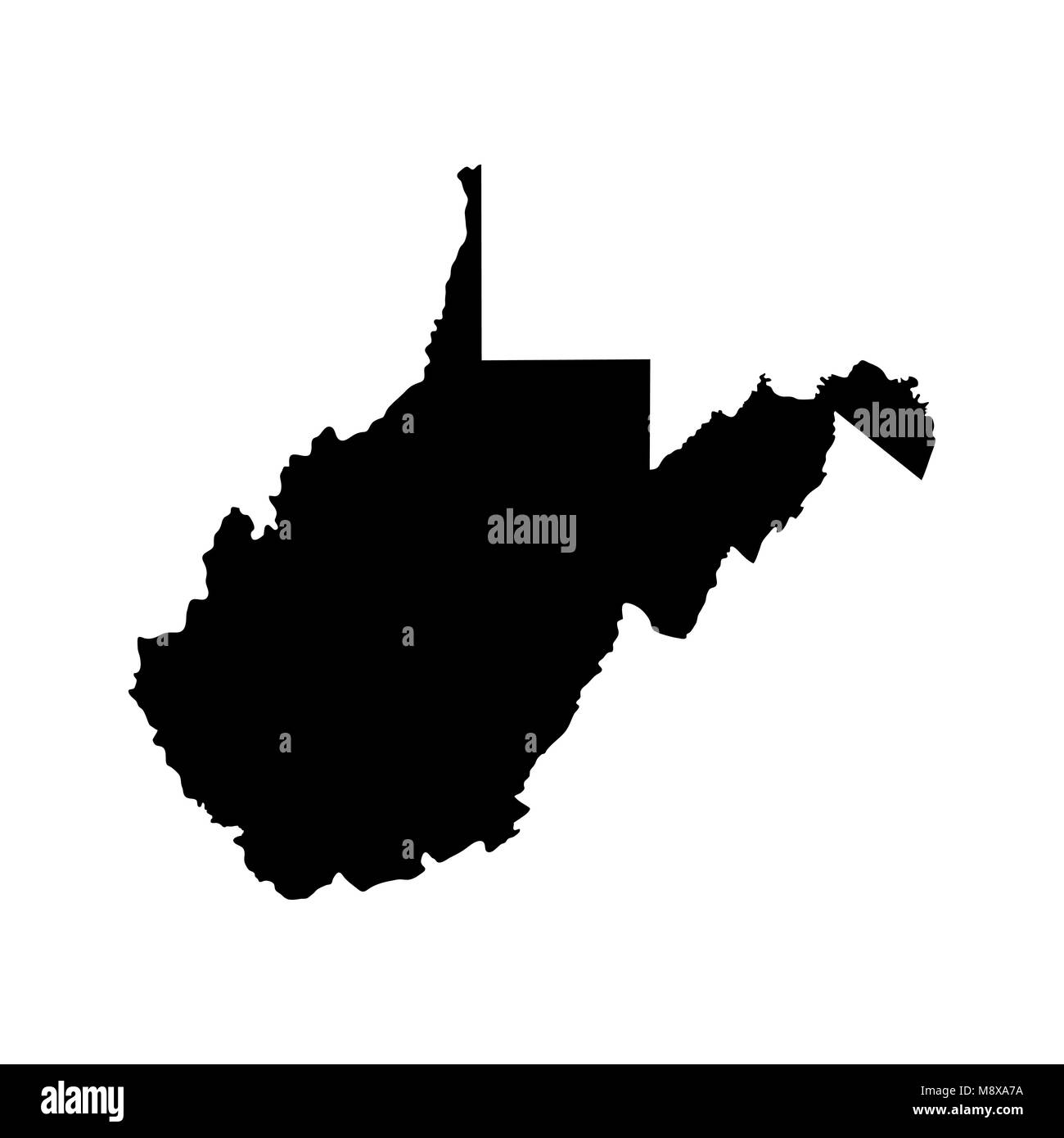 Karte von US Zustand von West Virginia Stock Vektor