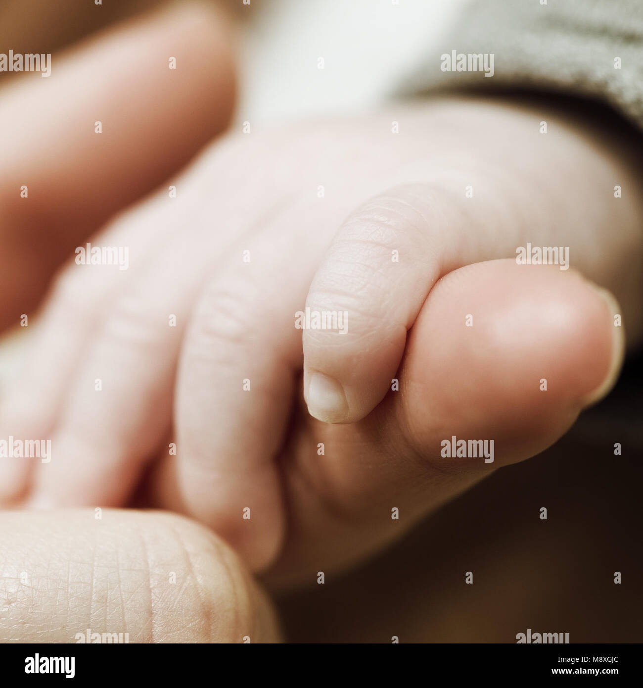 Mutter und Baby hand Stockfoto