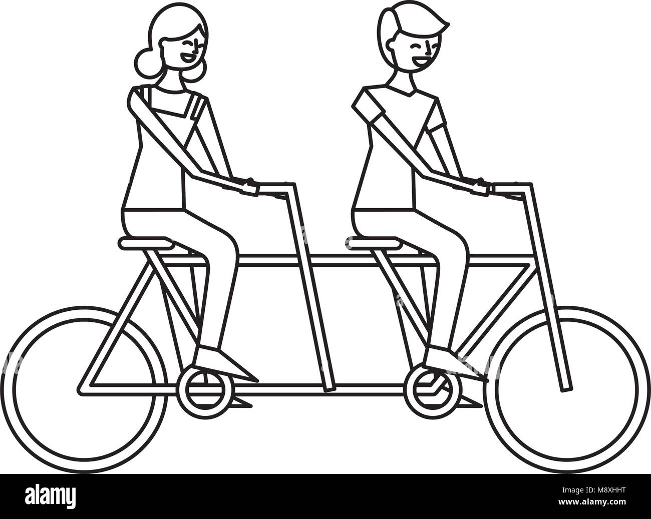 Tandem skizze kaufen Alamy