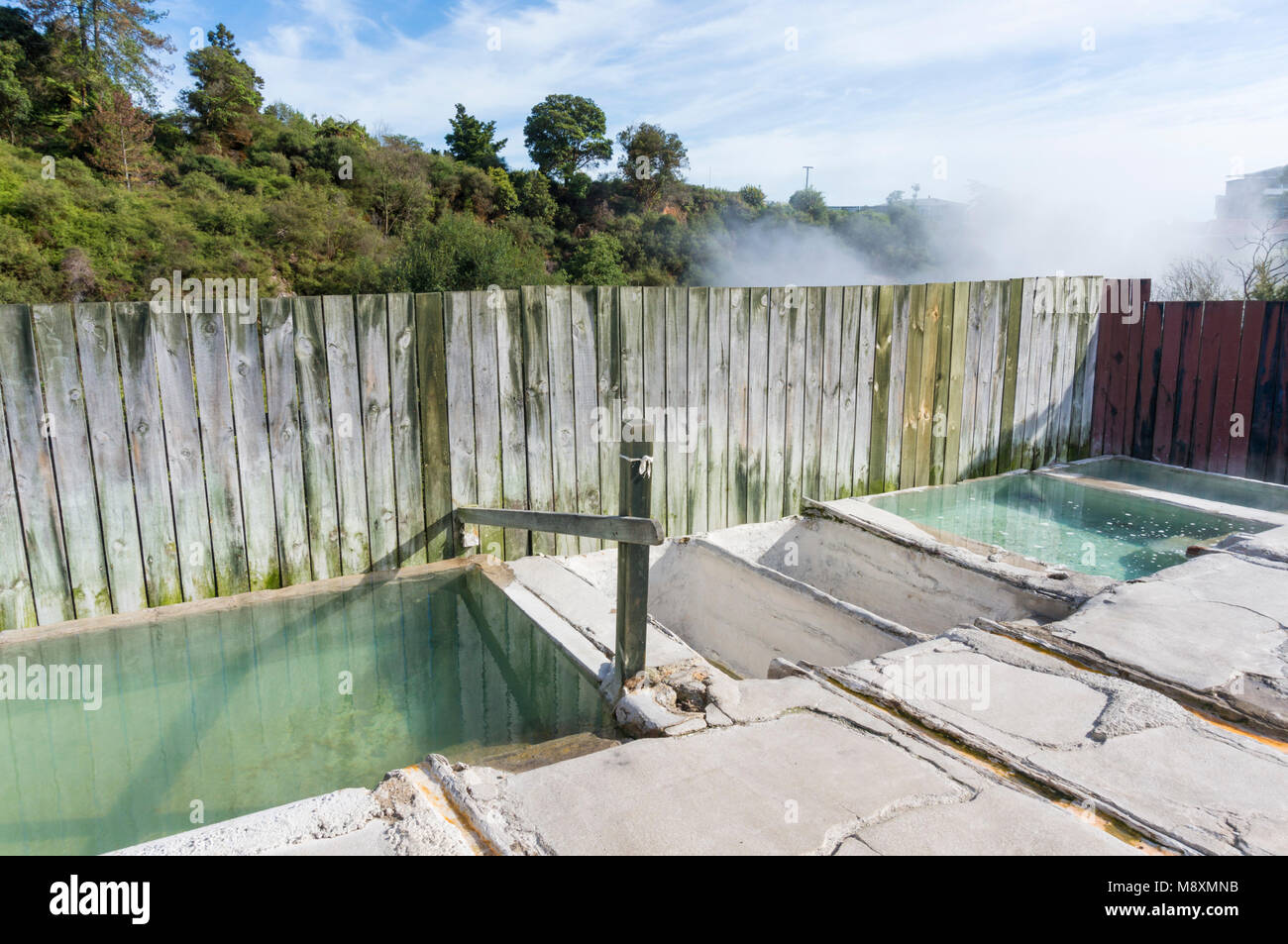 Neuseeland rotorua Neuseeland Neue whakarewarewa Dorf Badebereich kommunale Bäder Ölbäder Badewannen Rotorua auf der Nordinsel Neuseeland Ozeanien Neuseeland Stockfoto