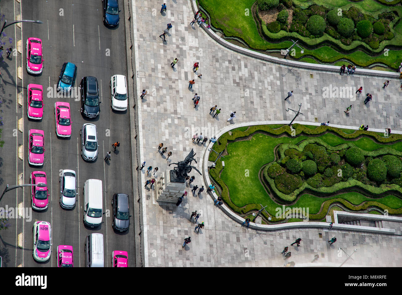 Eine Ansicht von Mexiko City aus Lateinamerika Tower/Una Vista del Torre Latinoamericana en Ciudad de México Stockfoto