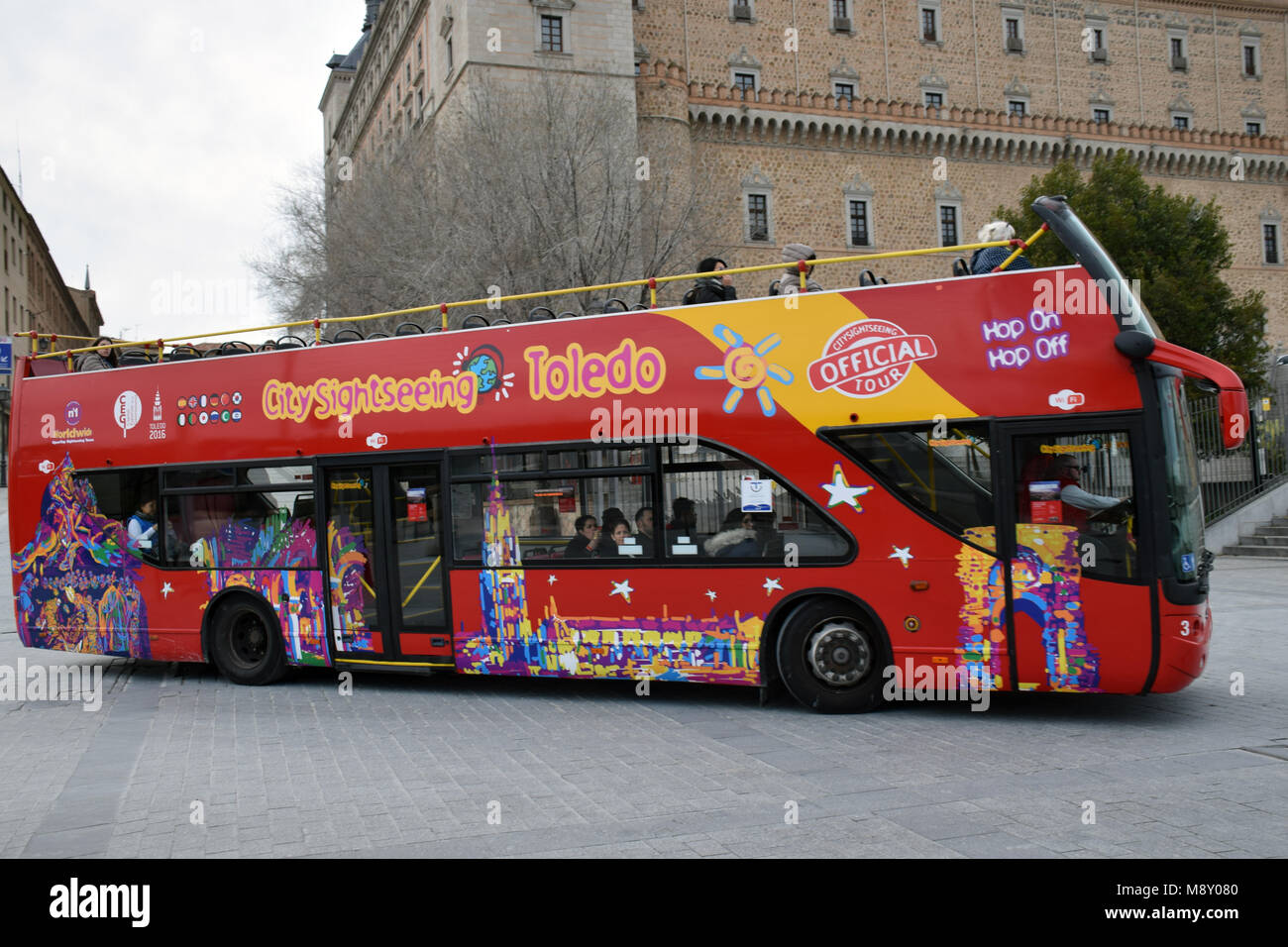 Tour bus, Toledo, Spanien März 2018 Stockfoto