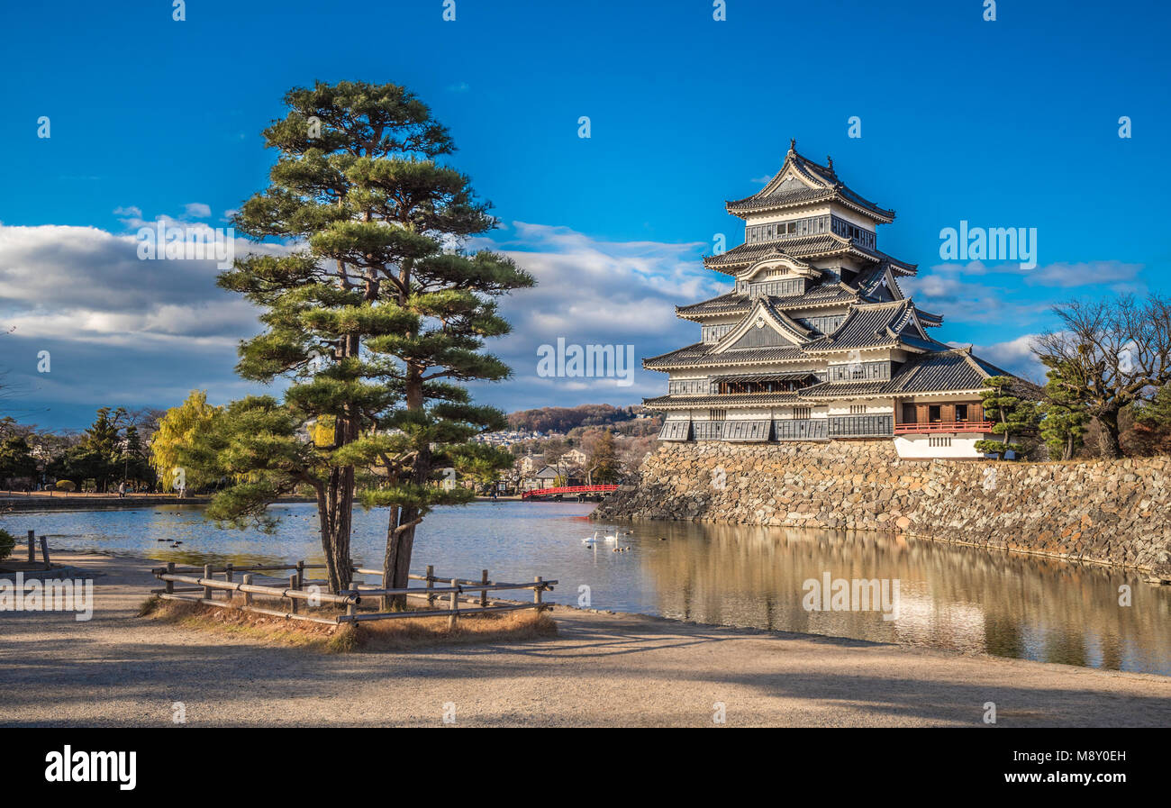 Matsumoto Burg, nationaler Schatz von Japan Stockfoto
