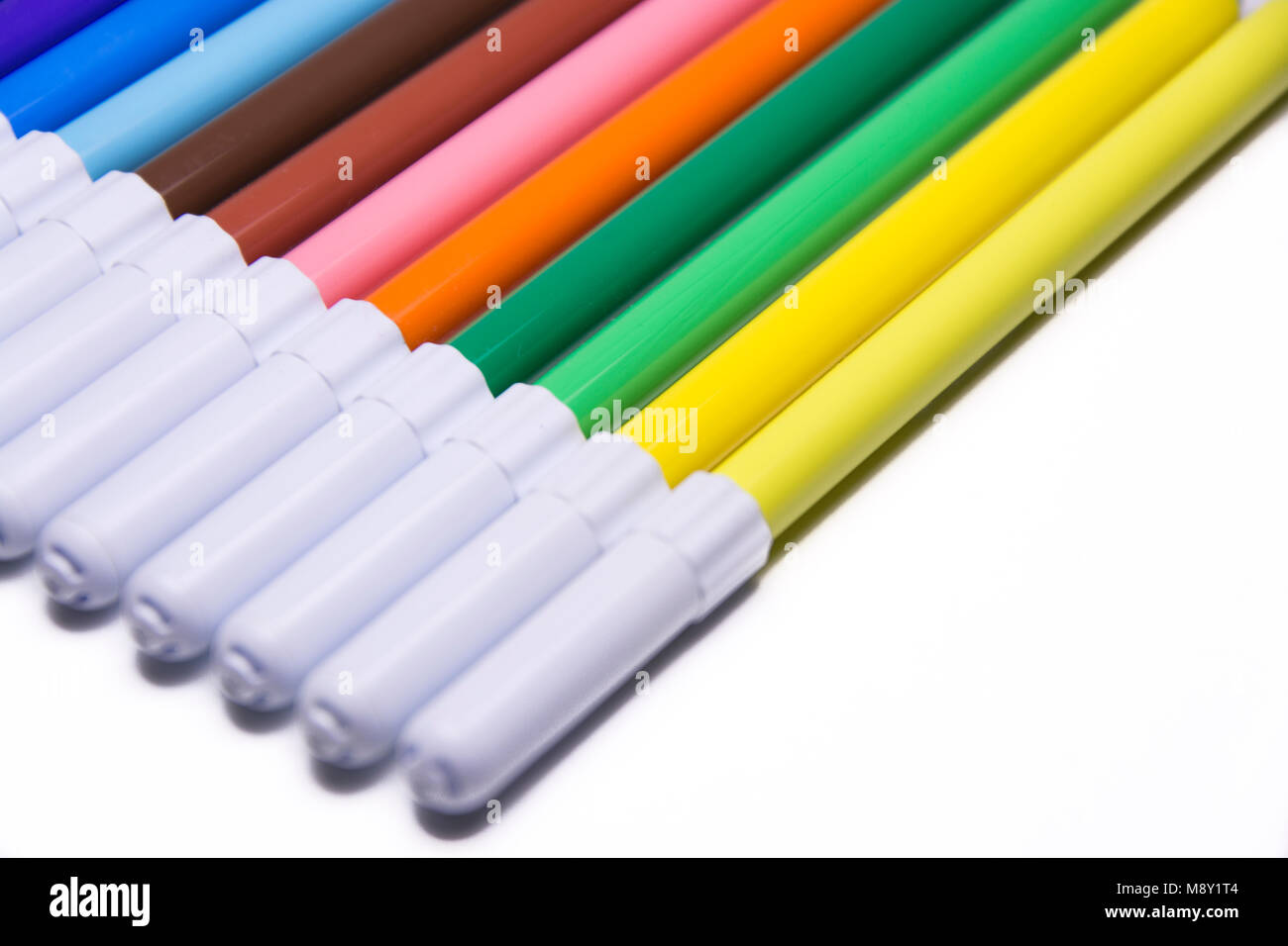 Mehrfarbige Marker, Büro und Schule Zeichnung art design Stockfoto