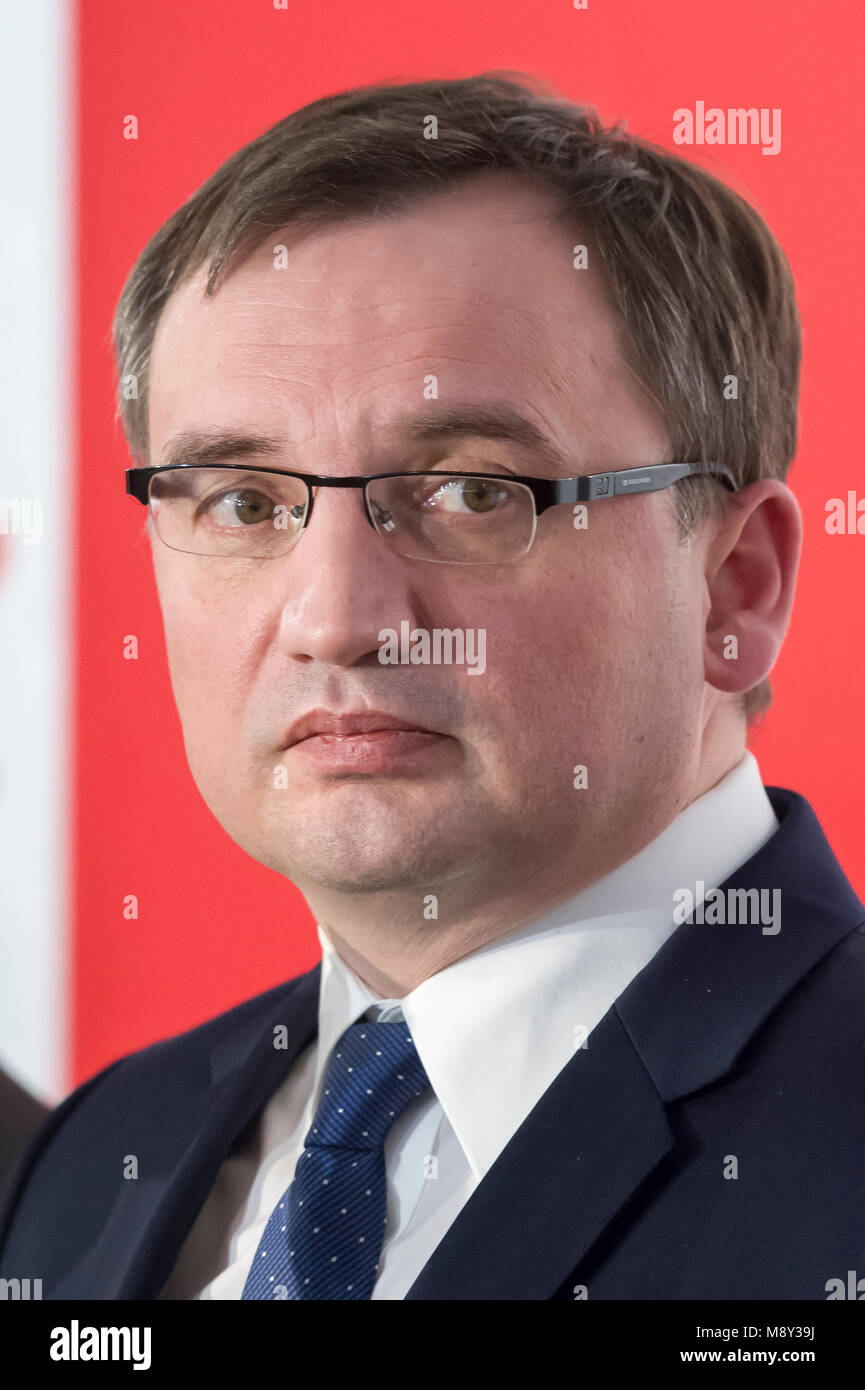 Zbigniew Ziobro, Minister für Justiz und Staatsanwaltschaft der Republik Polen in Danzig, Polen. 16. März 2018 © wojciech Strozyk/A Stockfoto