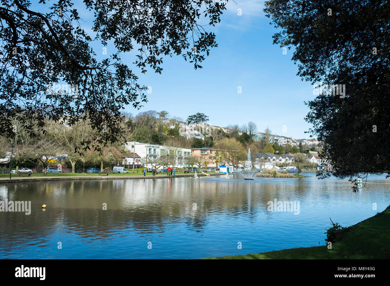 Trenance See zum Bootfahren in Newquay Cornwall. Stockfoto