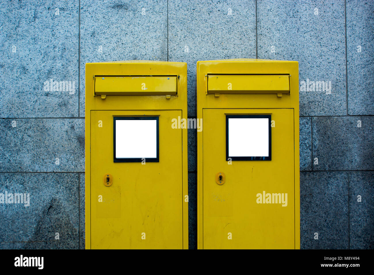 Deutsche gelbe Post Postfach Stockfotografie - Alamy