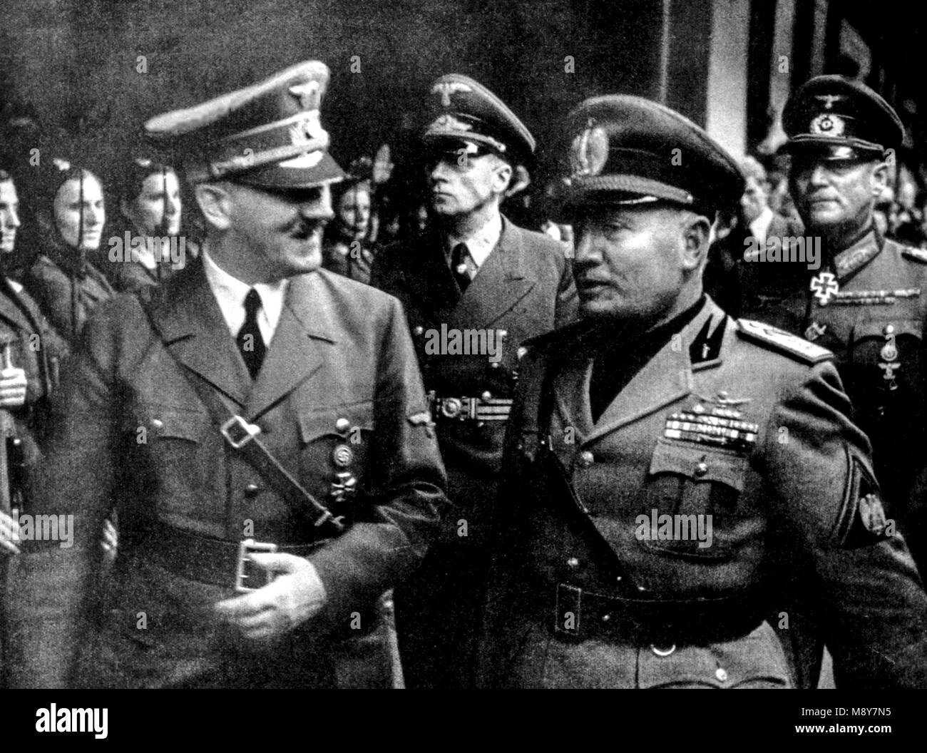 Adolf Hitler und Benito Mussolini, Brenner, 1940 Stockfoto
