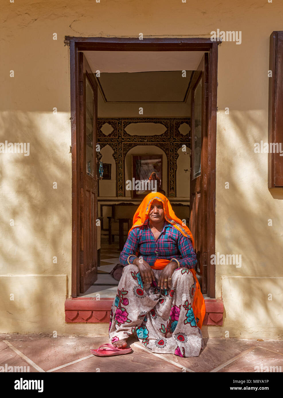 Hotel Fort Madhogarh - Bassi, Rajasthan, Indien Stockfoto