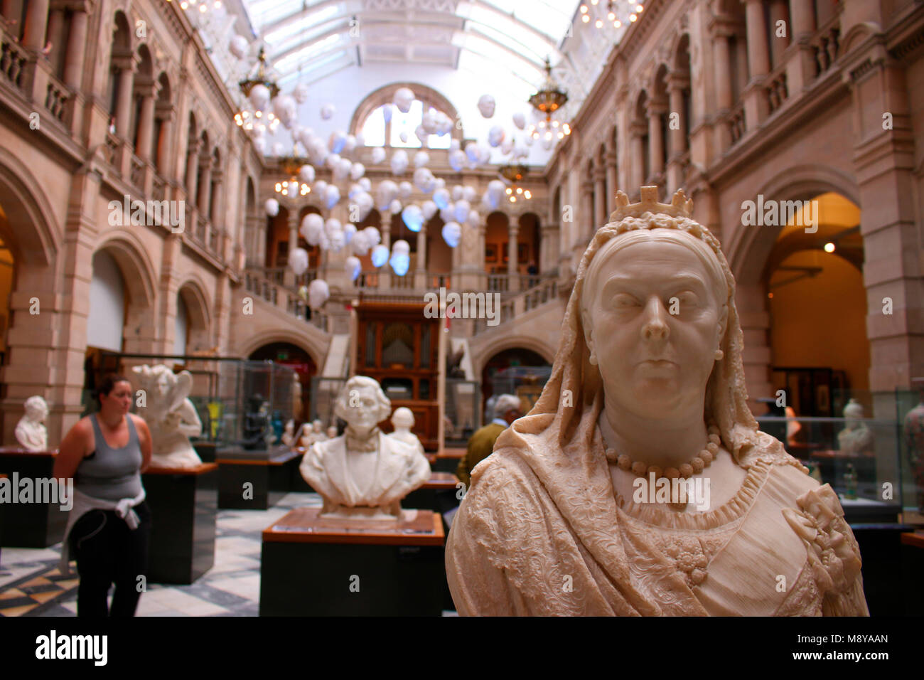 Bueste Königin Victoria, Kelvingrove Art Gallery und Museum, Glasgow, Schottland/ Schottland. Stockfoto