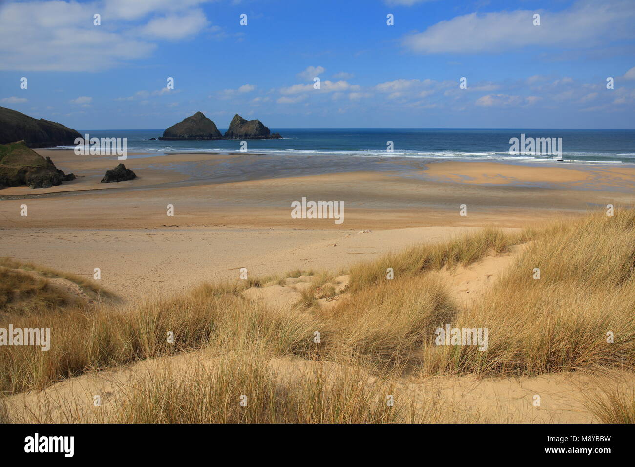Frühling in Holywell Bay, North Cornwall, England, Großbritannien Stockfoto