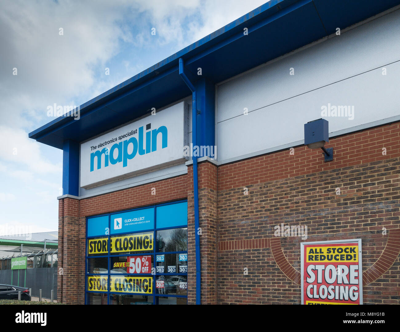 Maplin store Bedford GROSSBRITANNIEN Stockfoto