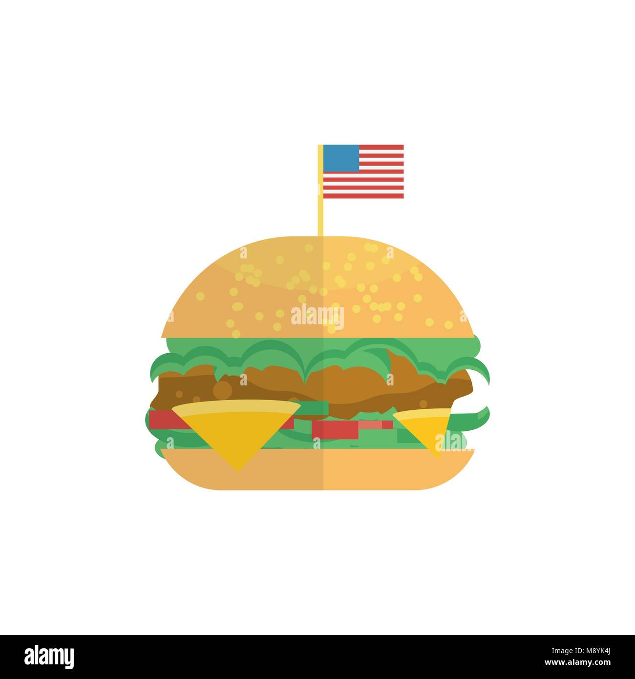Leckere Burger mit USA-Flagge Stock Vektor