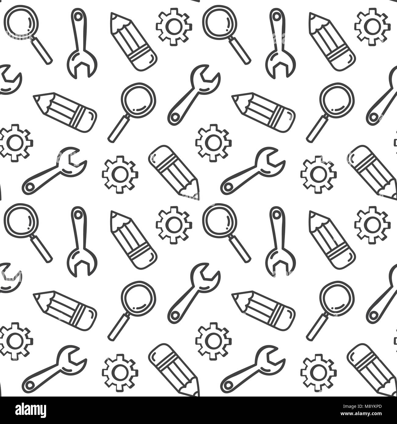 Hand-Zeichnen lernt und entwickelt die nahtlose doodle Hintergrund. Vector Illustration. Stock Vektor