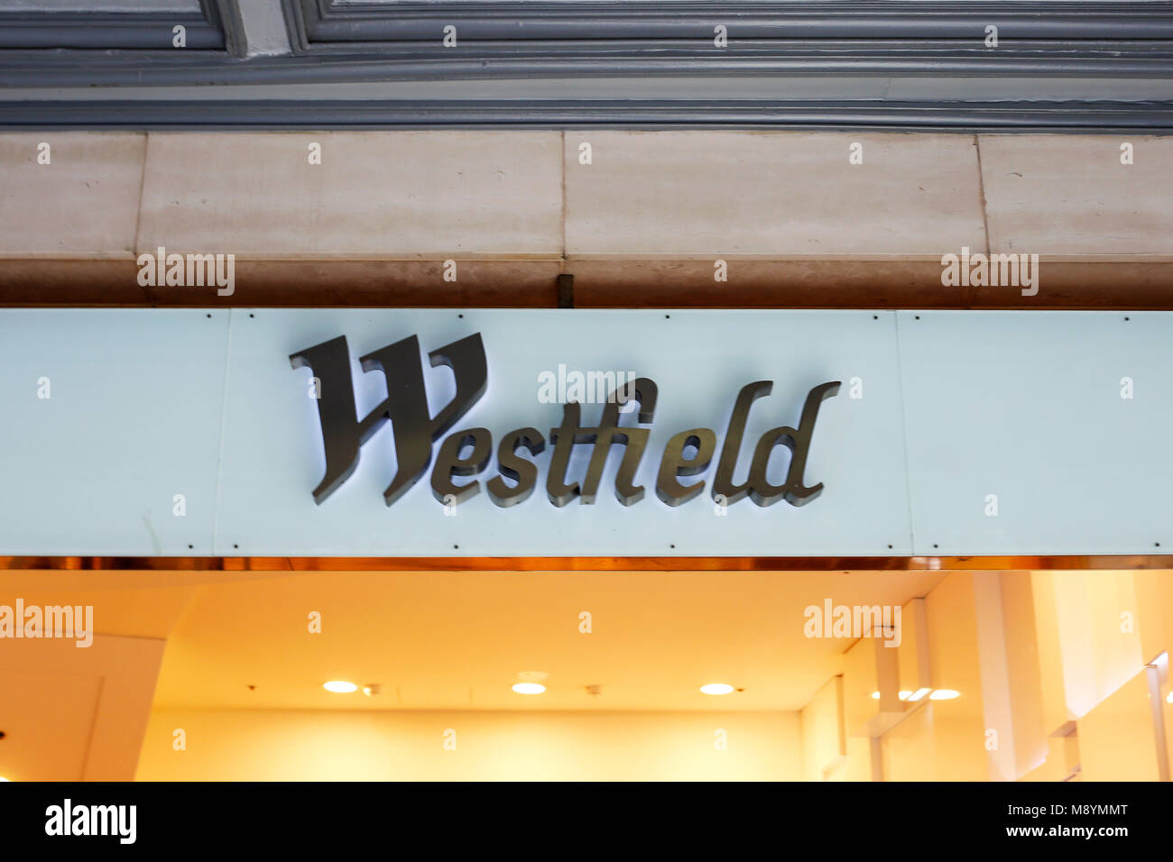 SYDNEY, AUSTRALIEN - 23 Januar, 2017: vom Westfield Shopping Centre Sydney in Sydney, Australien. Es ist ein 6 Etagen Einkaufszentrum mit 361 Geschäften. Stockfoto