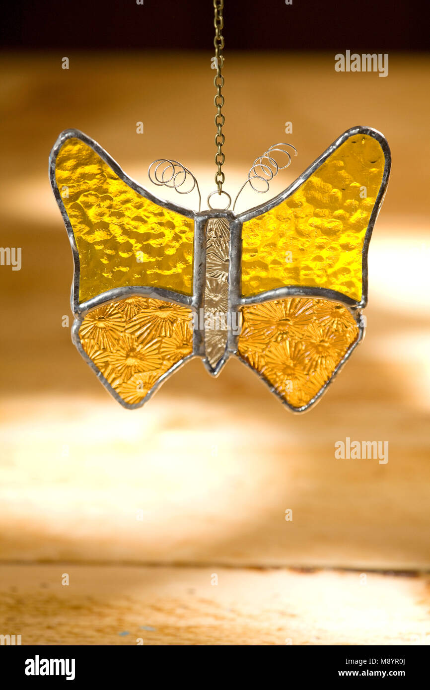 Handgearbeitetes Glas Schmetterling Stockfoto