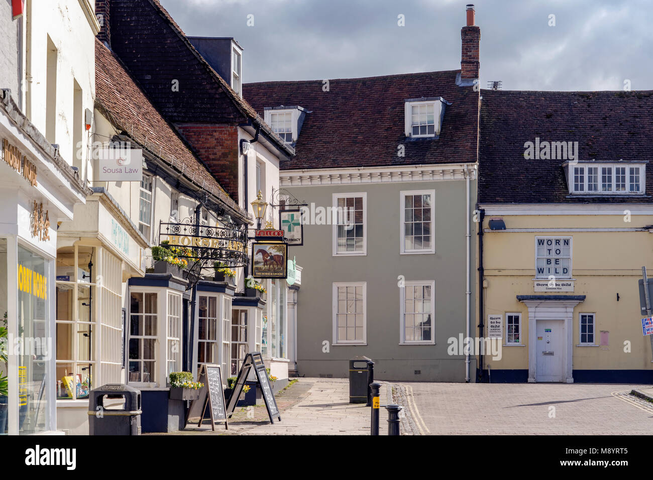 Alresford Architektur im Zentrum von Hampshire Stockfoto