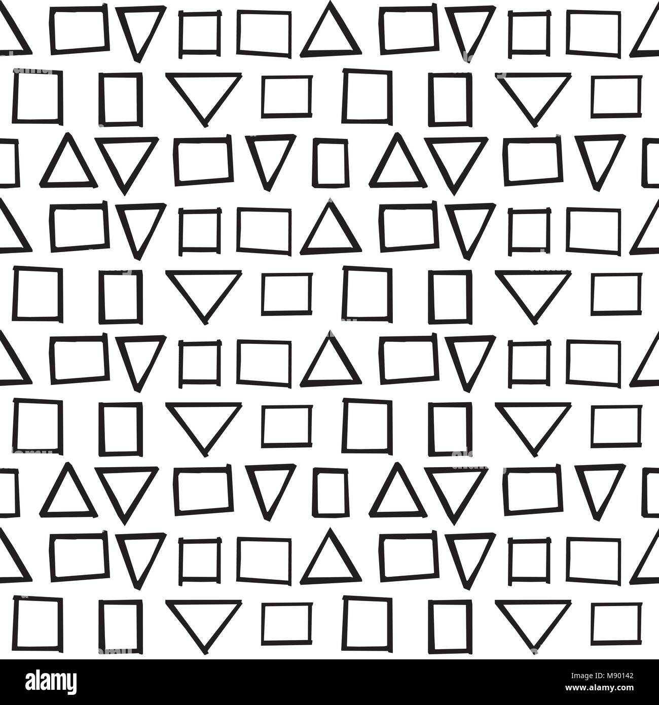 Nahtlose dekorative Muster mit Hand gezeichnet Geometrie formen. Stock Vektor