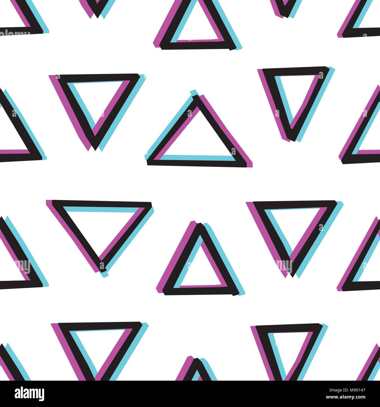 Nahtlose dekorative Muster mit Hand gezeichnet Geometrie formen. Stereoskopischen 3D-Effekt Stock Vektor