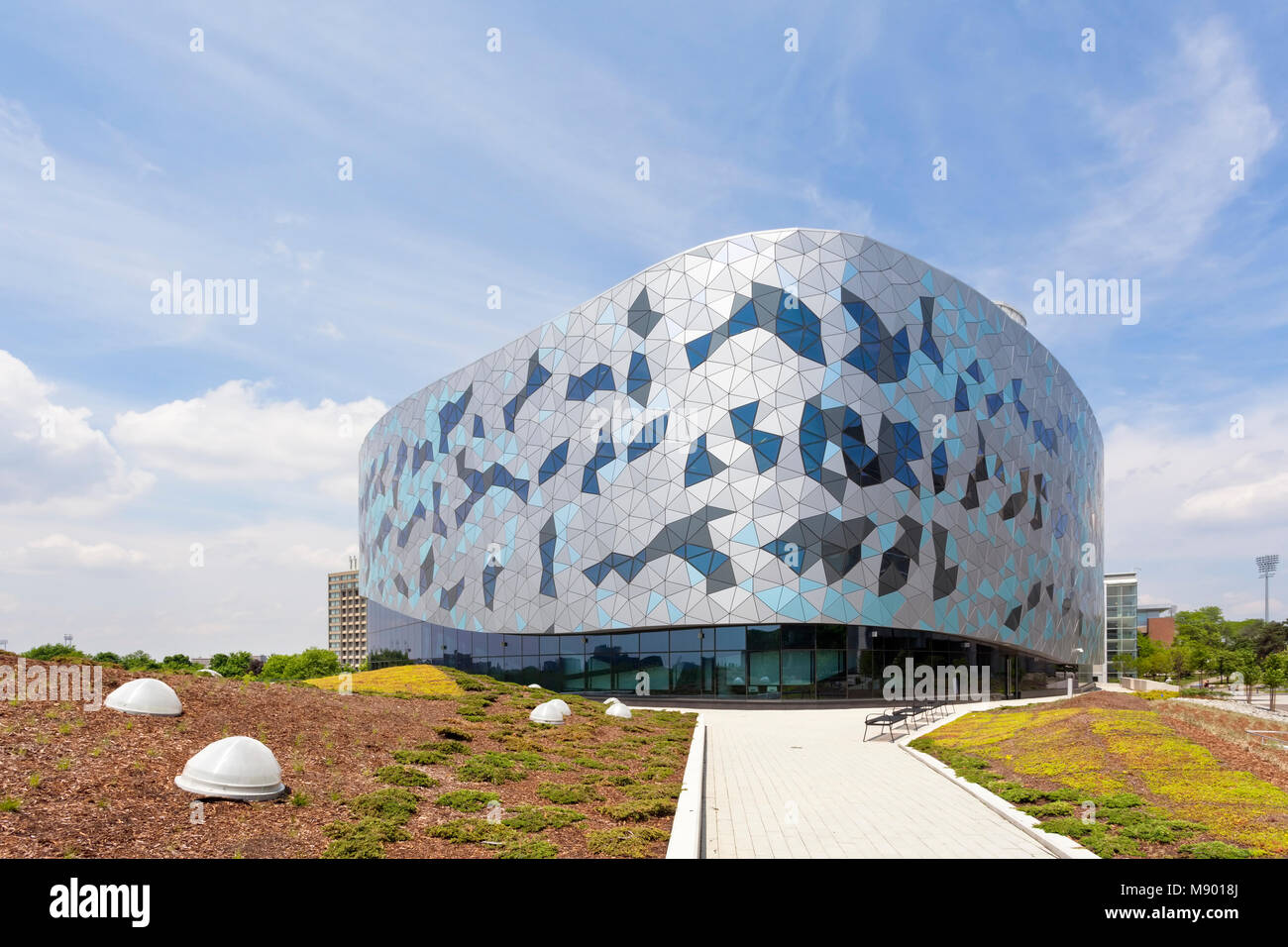 Äußere des Bergeron Zentrum für Engineering Excellence an der York Universität Keele Campus in Toronto, Ontario, Kanada. Stockfoto