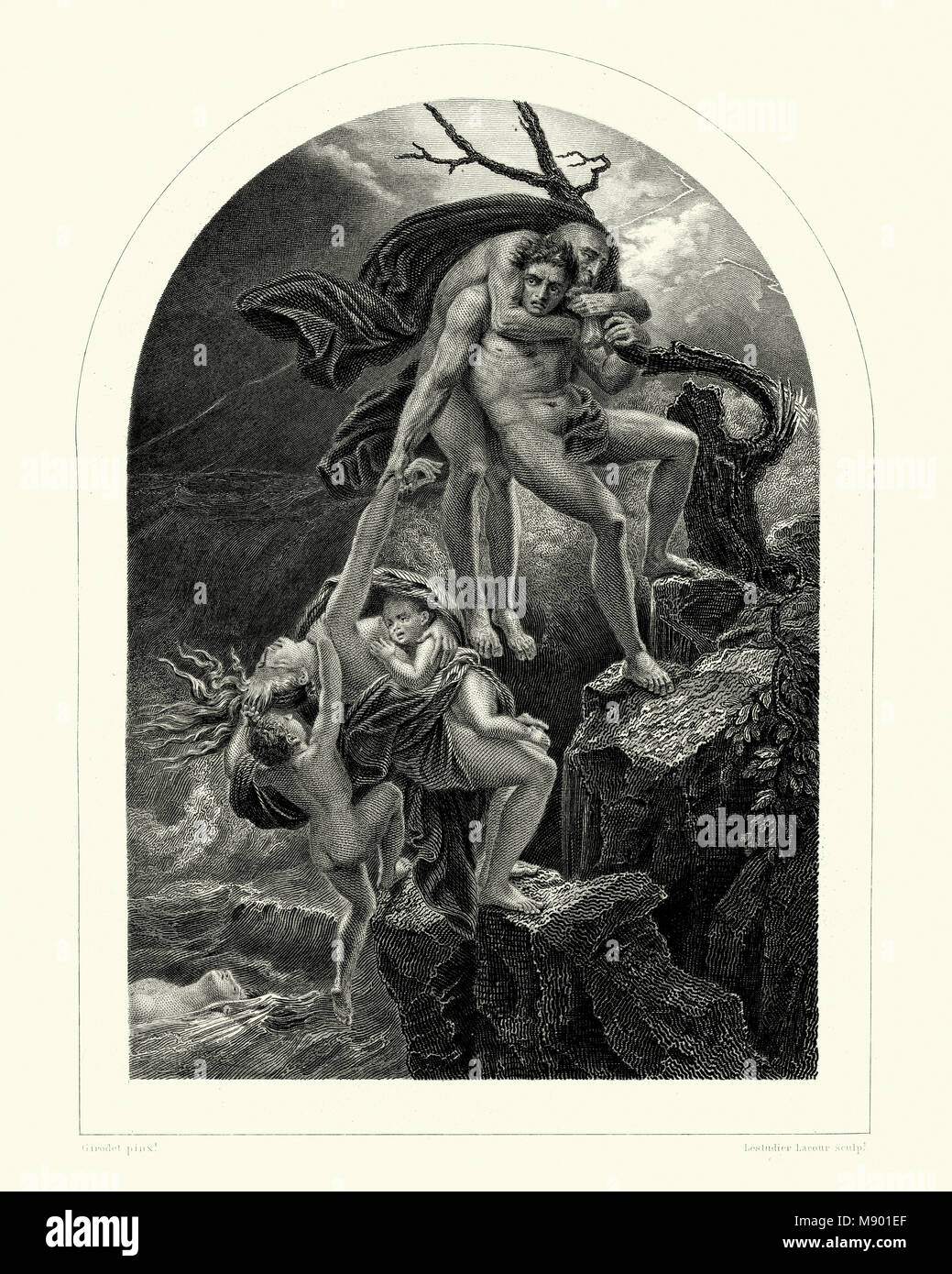 Eine Szene aus dem Alten Testament, die Sintflut oder großen Flut. Stockfoto Eine Szene aus dem Alten Testament, die Sintflut oder großen Flut. Stockfoto