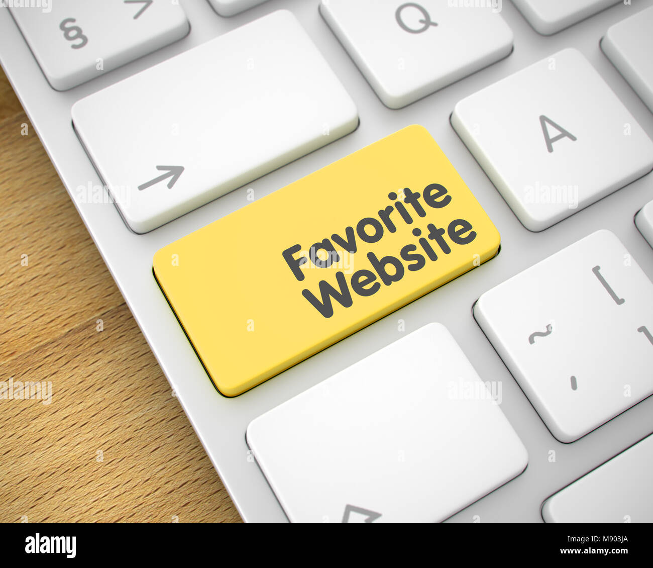 Bevorzugte Website - Text auf die gelbe Taste auf der Tastatur. 3D. Stockfoto