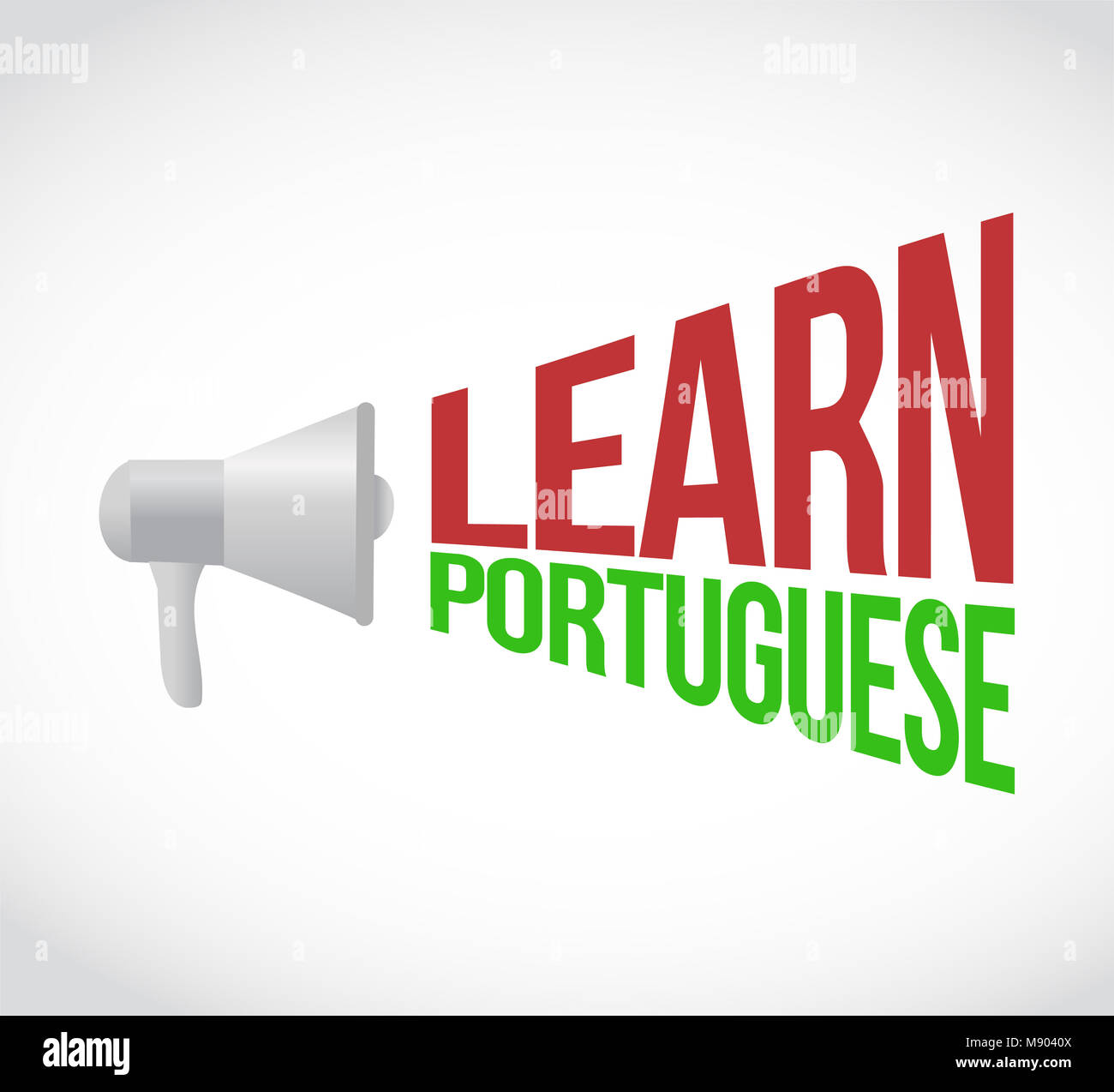 Portugiesische Lautsprecher Nachricht Zeichen illustration Design Grafik über einen weißen Hintergrund Lernen Stockfoto