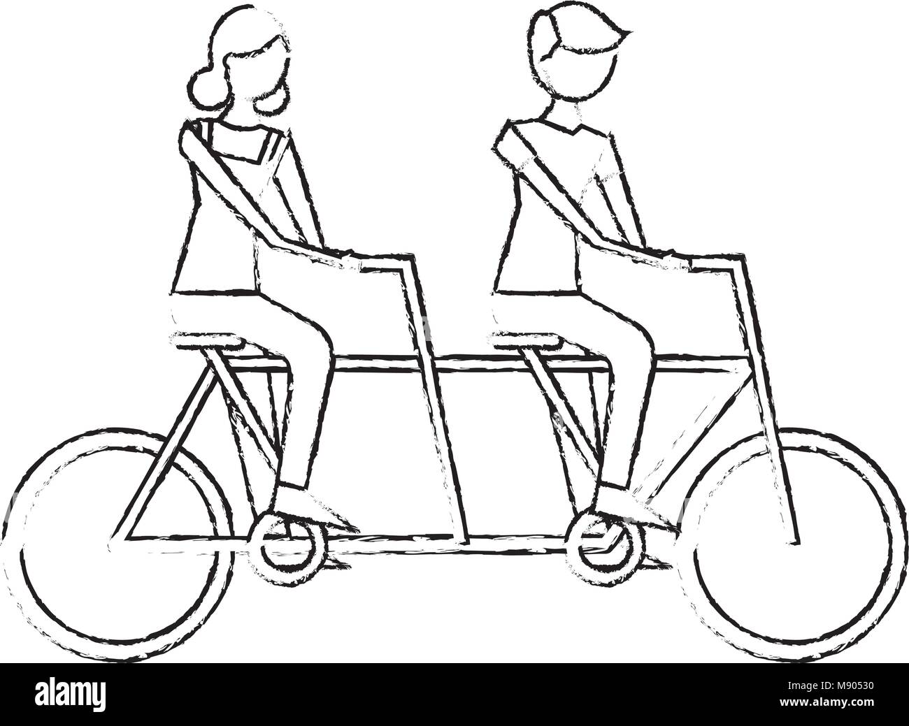 Tandem skizze kaufen Alamy