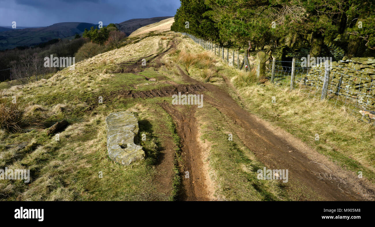 Alte tor Post am Hagg Seite Stockfoto