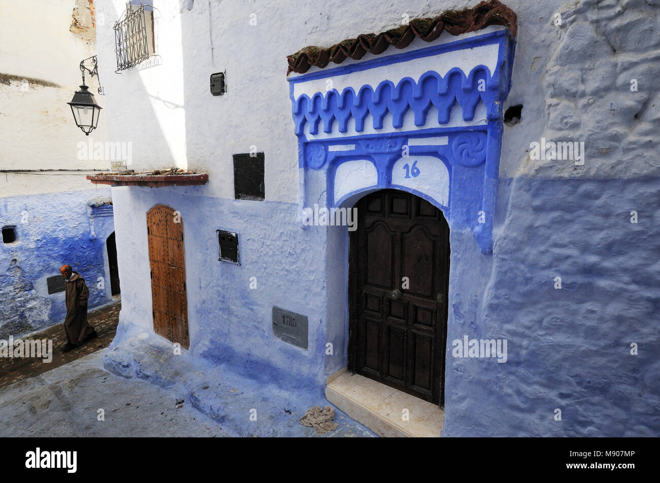 Das bläuliche Fes Medina. Marokko Stockfoto