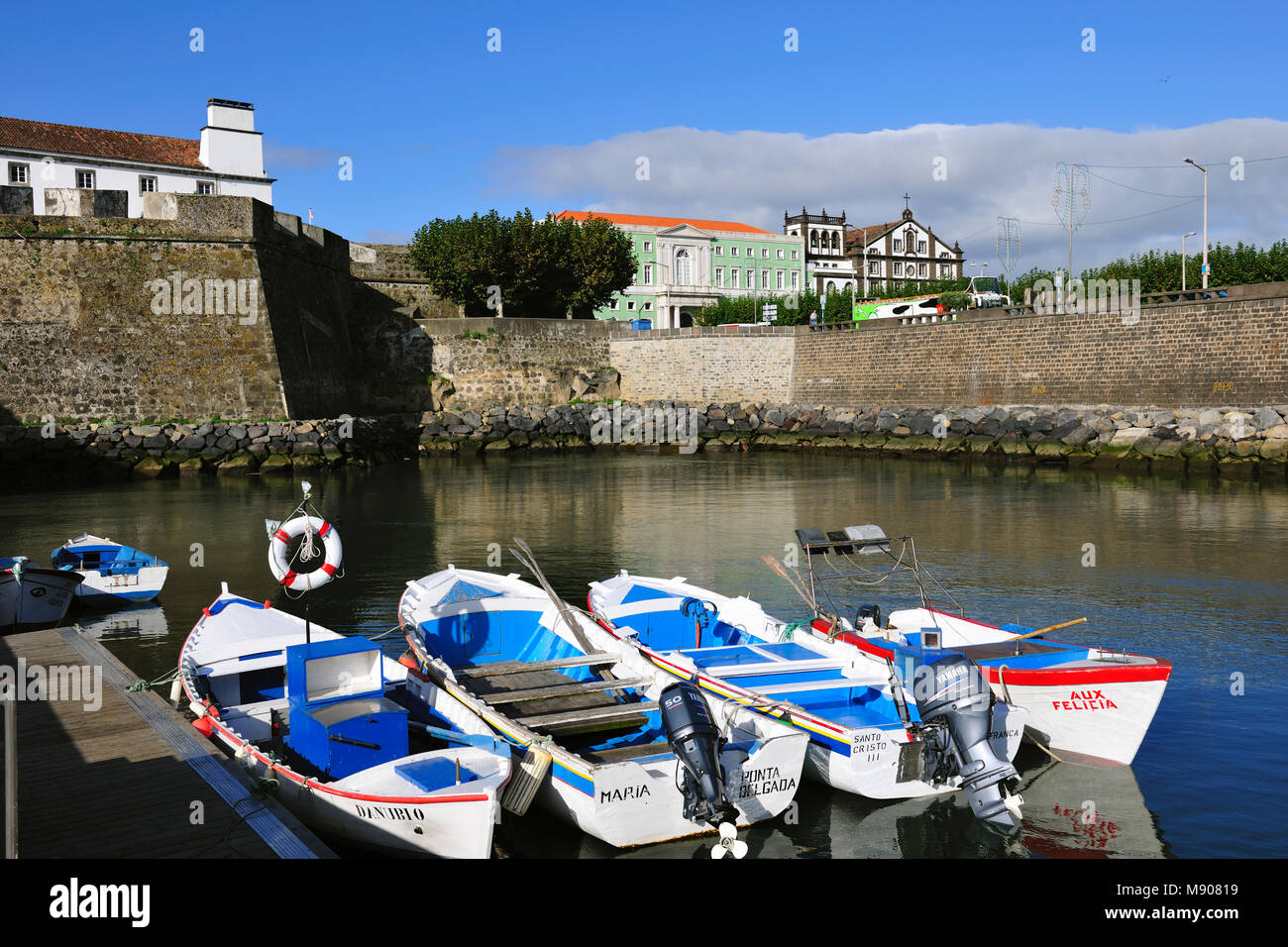 São Brás Festung, das historische Zentrum von Ponta Delgada. São Miguel, Azoren, Portugal Stockfoto