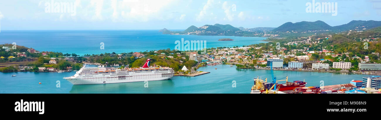 Saint Lucia - Mai 12, 2016: Die Carnival Cruise Ship Faszination am Dock Stockfoto