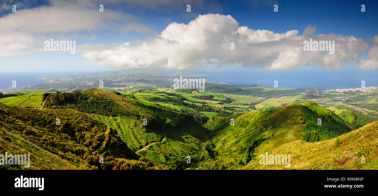 Vulkankrater, der Insel São Miguel. Azoren, Portugal Stockfoto