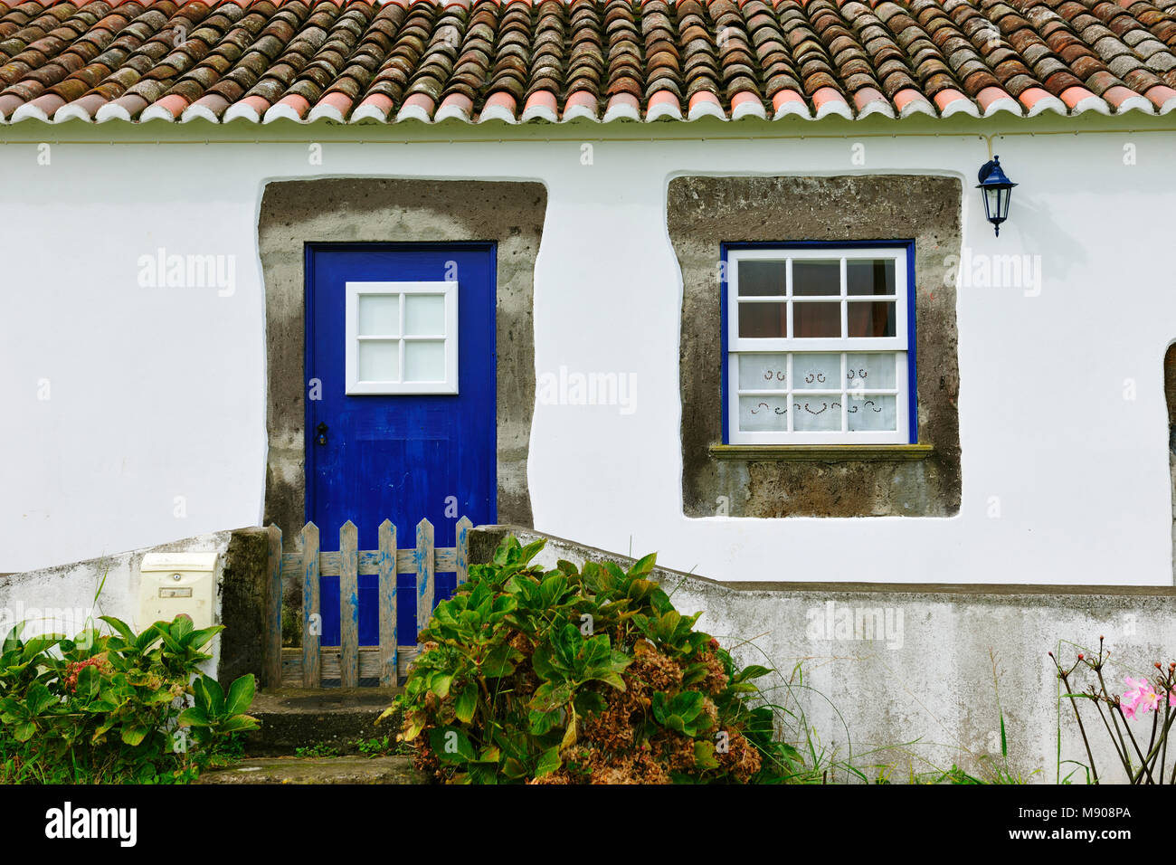 Traditionelles Haus von São Brás. Terceira, Azoren, Portugal Stockfoto