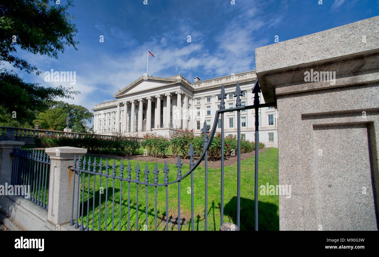 Die Abteilung Treasury Gebäude in Washington, DC. Stockfoto