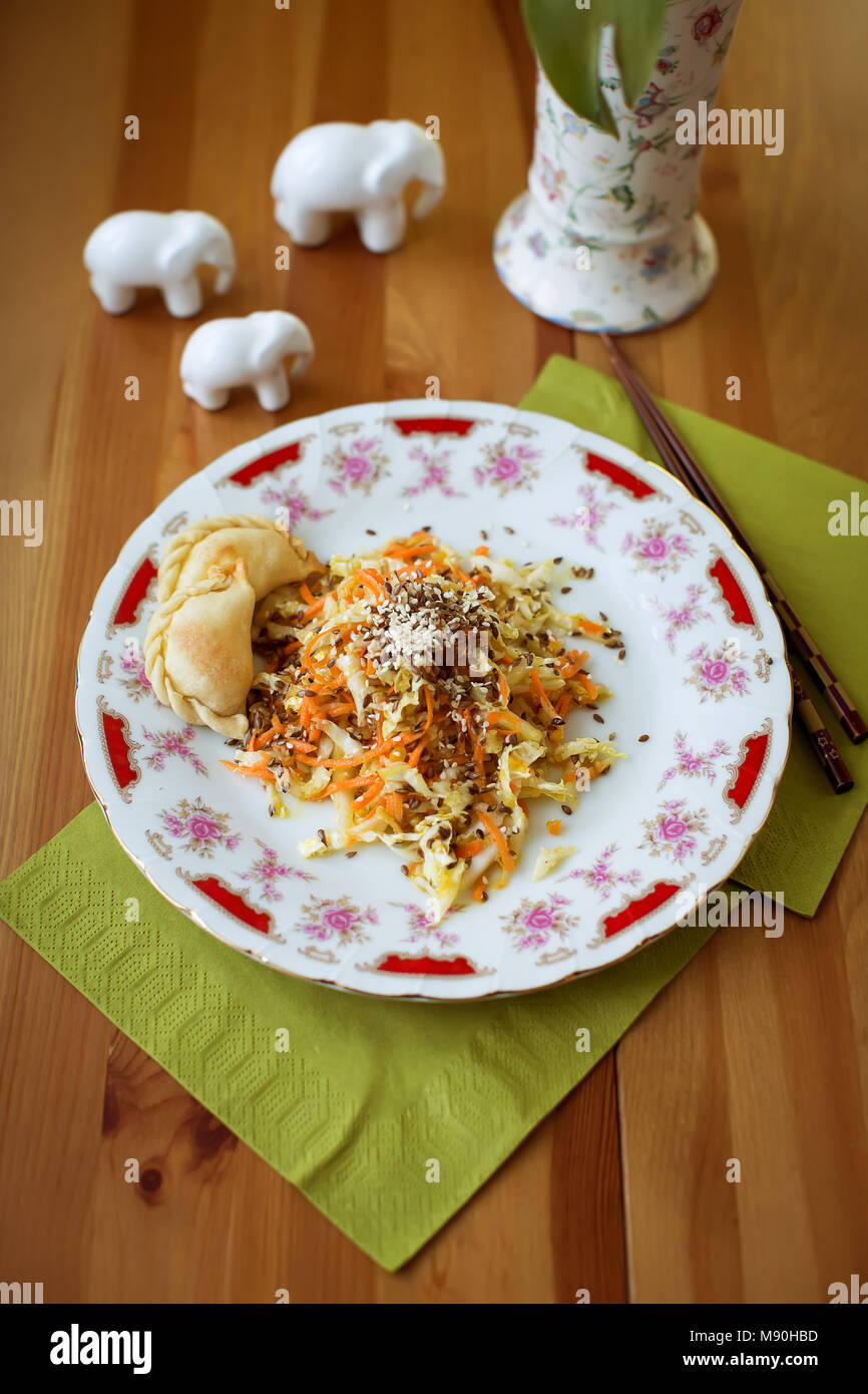 Indische Küche Teller, vegan Stockfoto
