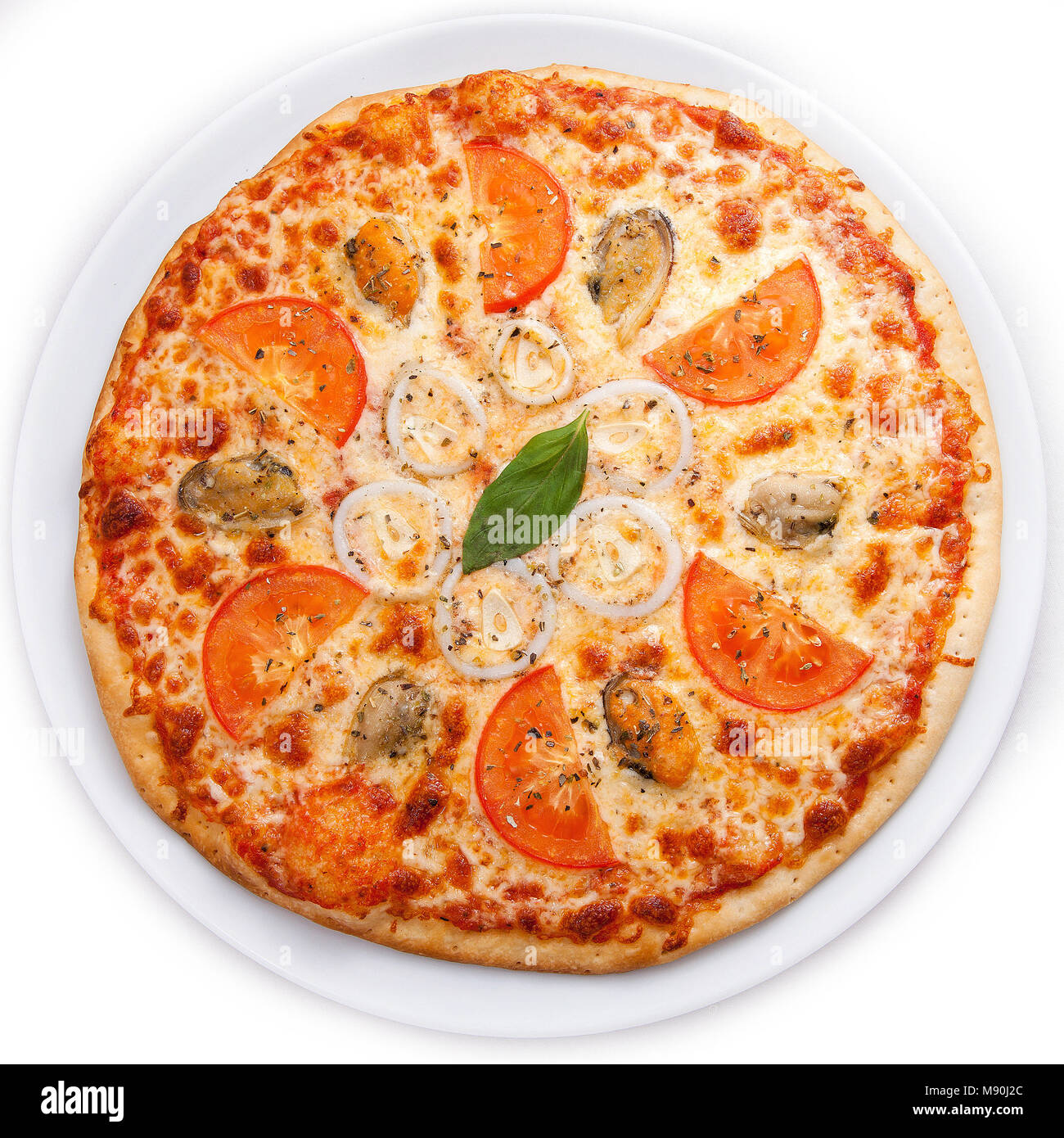 Italienische Pizza Meeresfrüchte Stockfoto