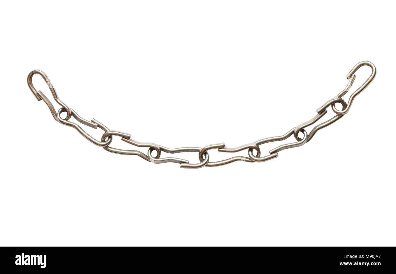 Metall-Kette isoliert auf weißem Hintergrund mit Beschneidungspfad Stockfoto
