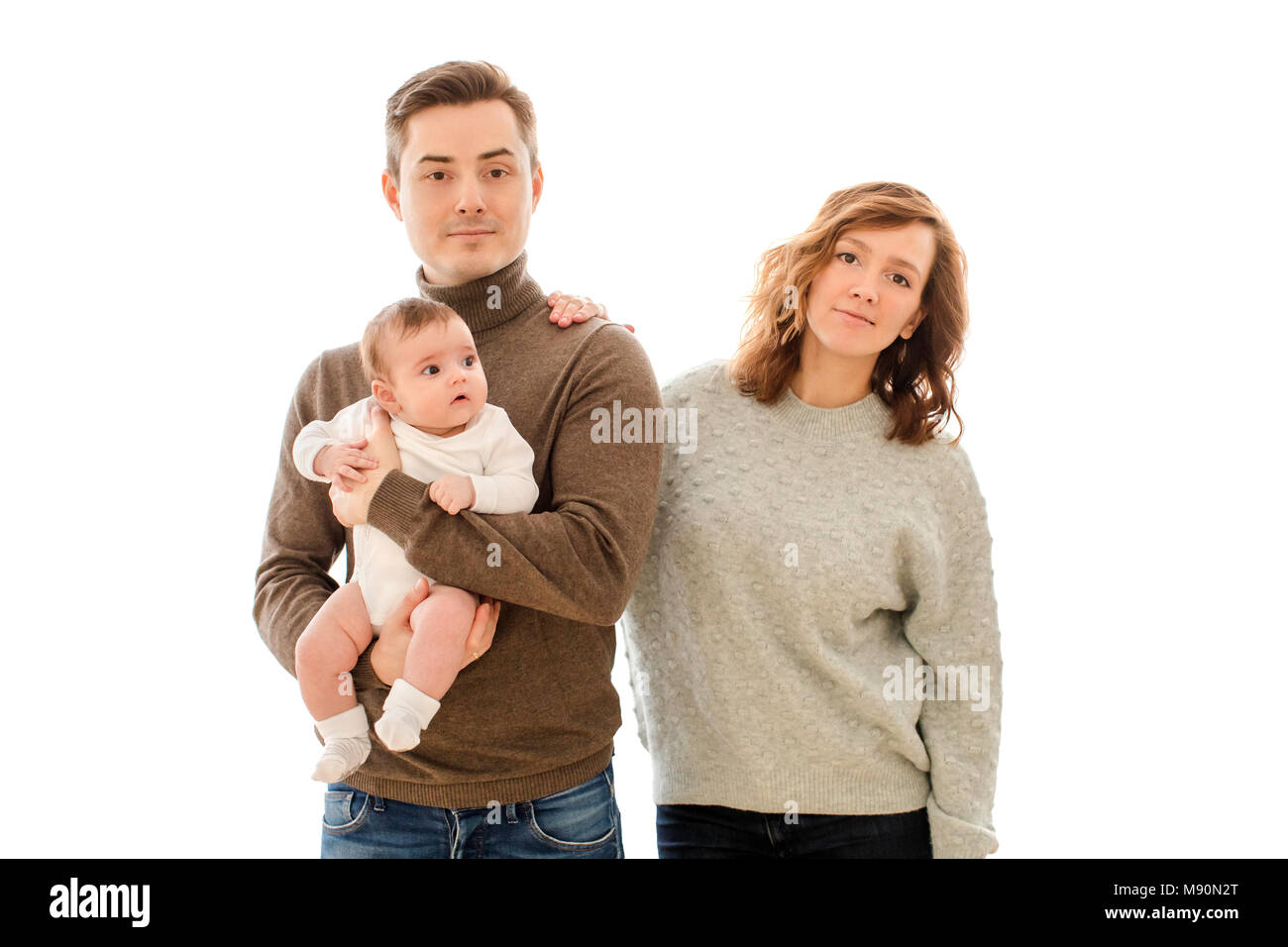 Junge Familie mit Kleinkind Stockfoto