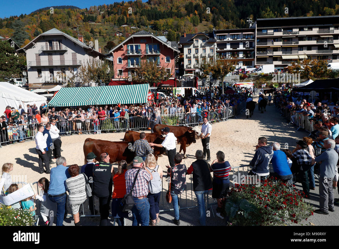 Die Landwirtschaft fair (Comice Agricole) von Saint-Gervais-les-Bains. Stockfoto