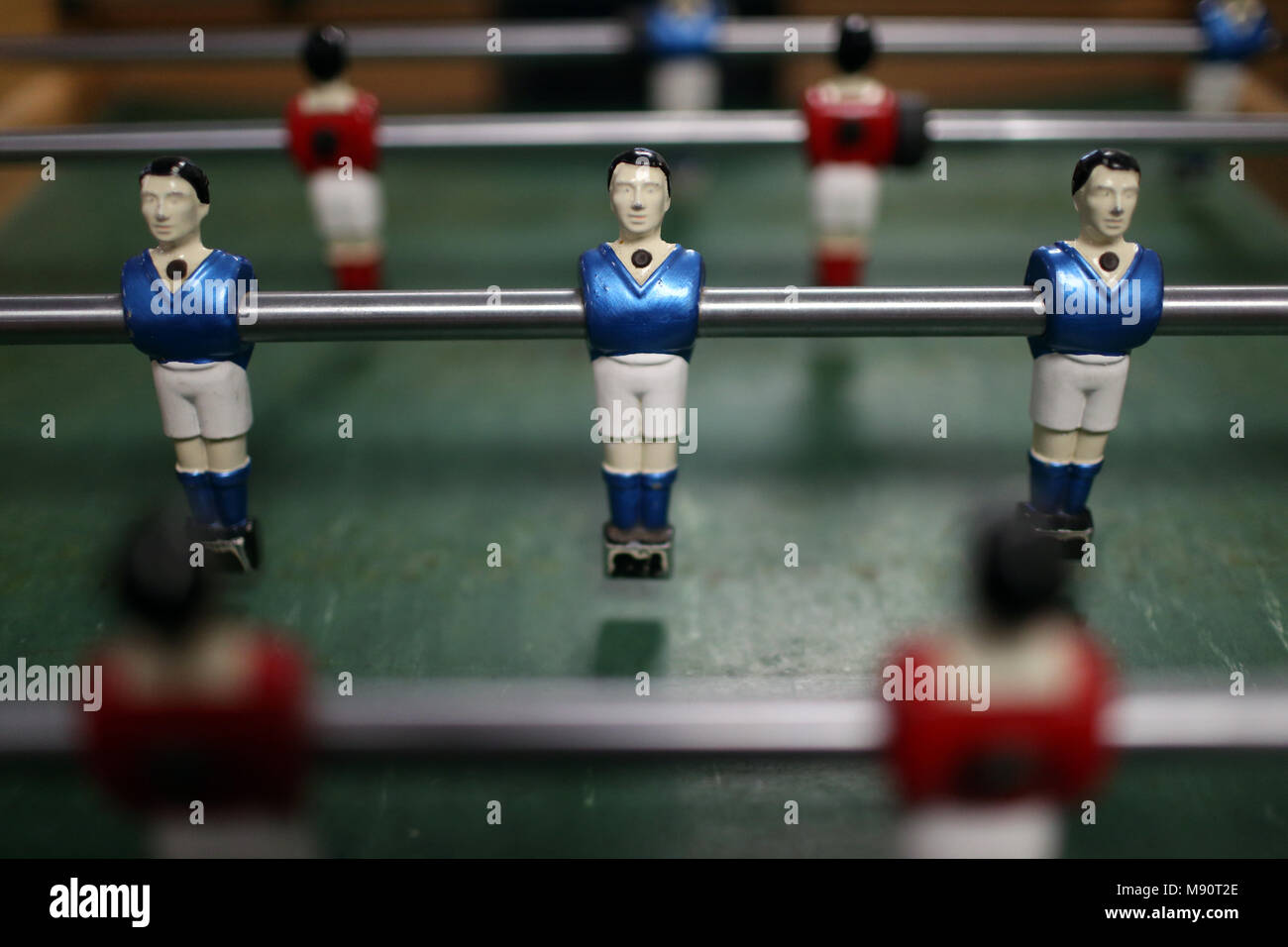 Tabelle Fußball-Spieler. Stockfoto