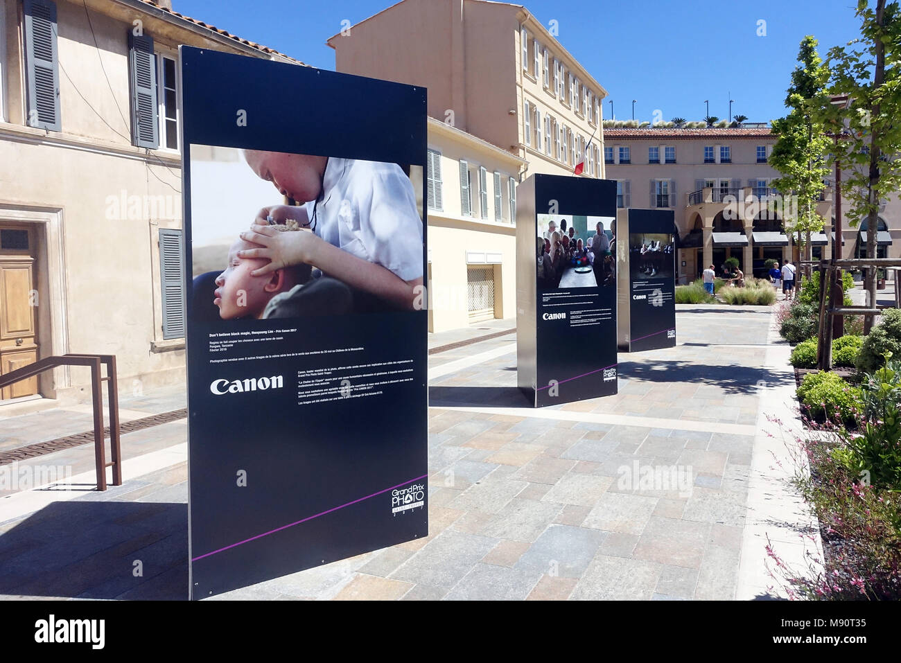 Grand Prix Foto de Saint-Tropez. Ausstellung von Canon. Stockfoto