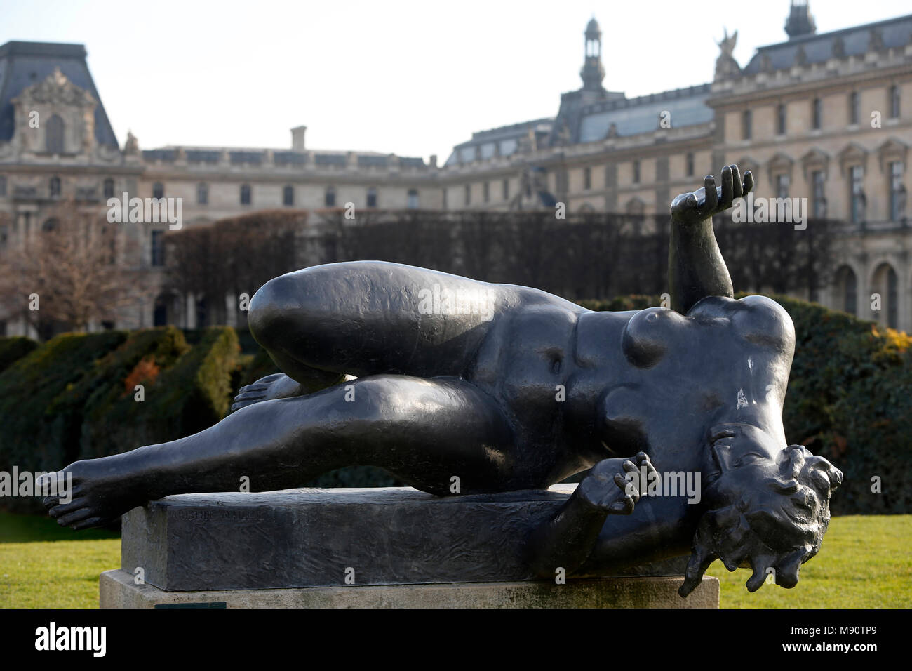 Jardin des Tuileries. Aristide Maillol. Rivire, 1943. Plomb. Paris, Frankreich Stockfoto