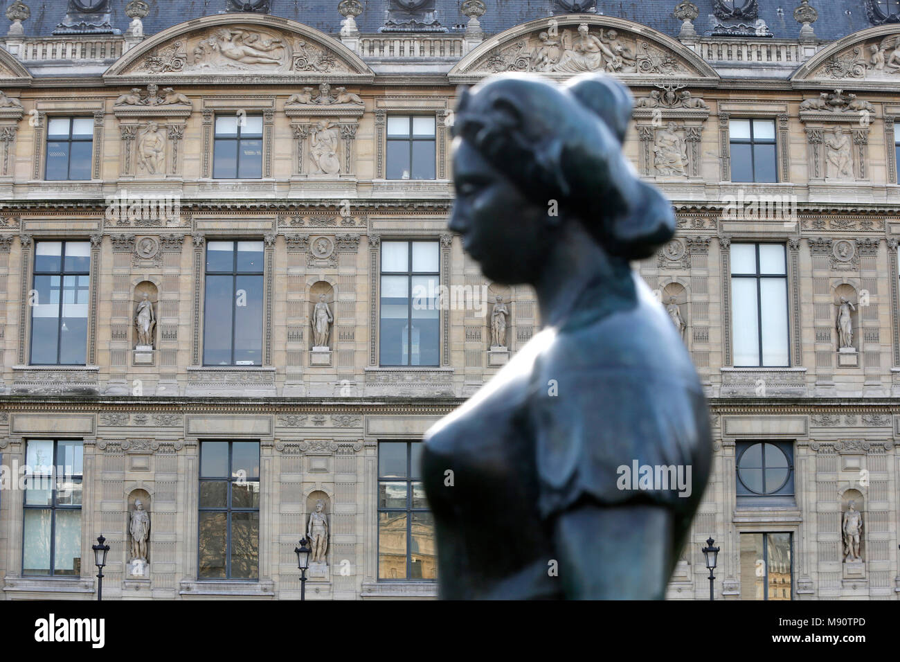 Jardin des Tuileries. Aristide Maillol. Pomone drapŽe, 1921. Bronze. DŽtail. Paris, Frankreich Stockfoto