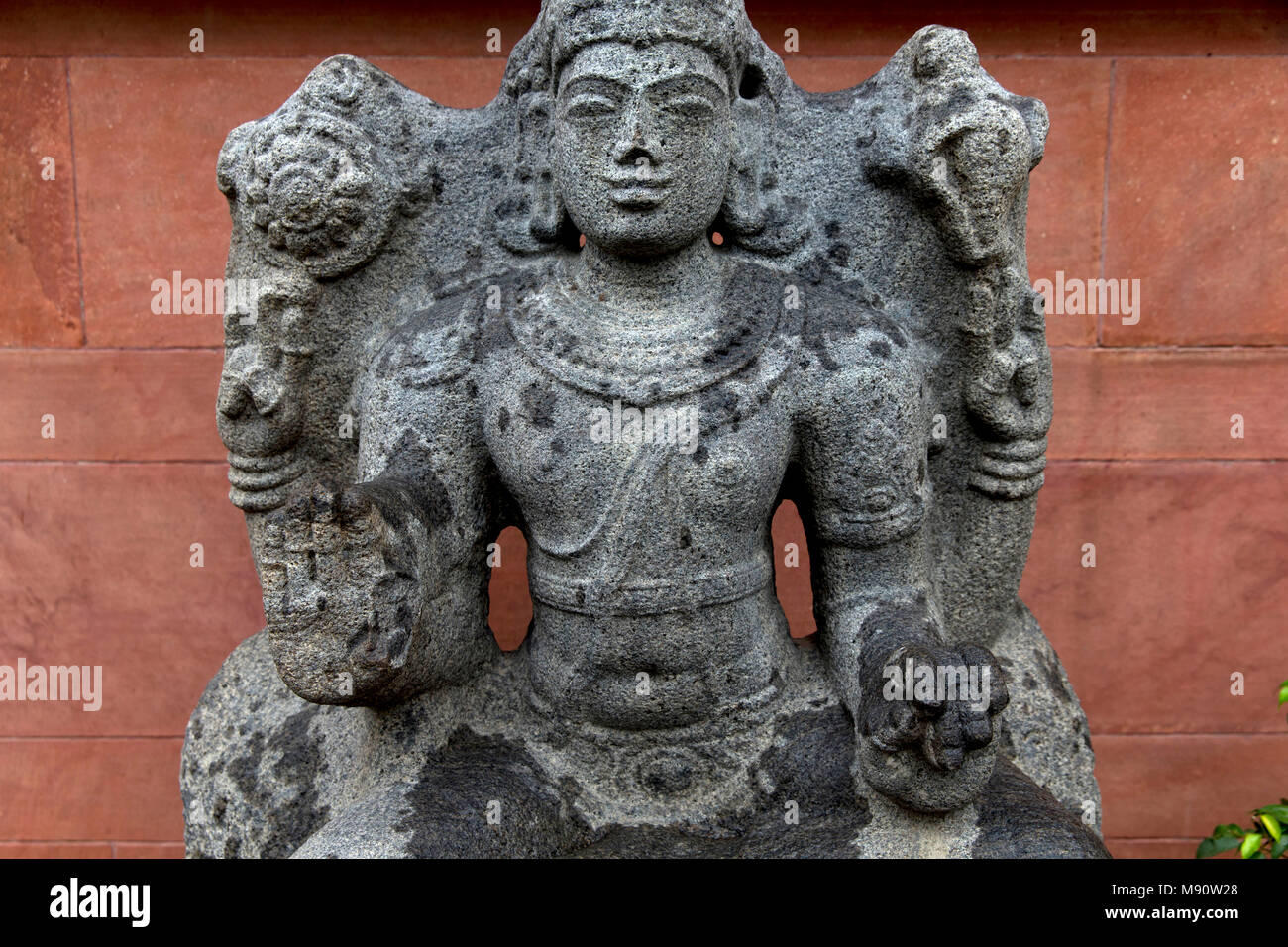 National Museum von Indien, Delhi. Vishnu. Jahrhundert N.CHR. in Indien. Stein. Detail. Indien. Stockfoto