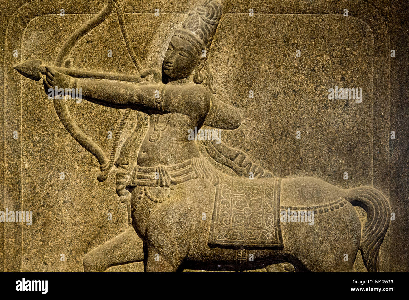 Delhi National Museum. Schütze. Jahrhundert N.CHR. in Indien. Stein. Indien. Stockfoto