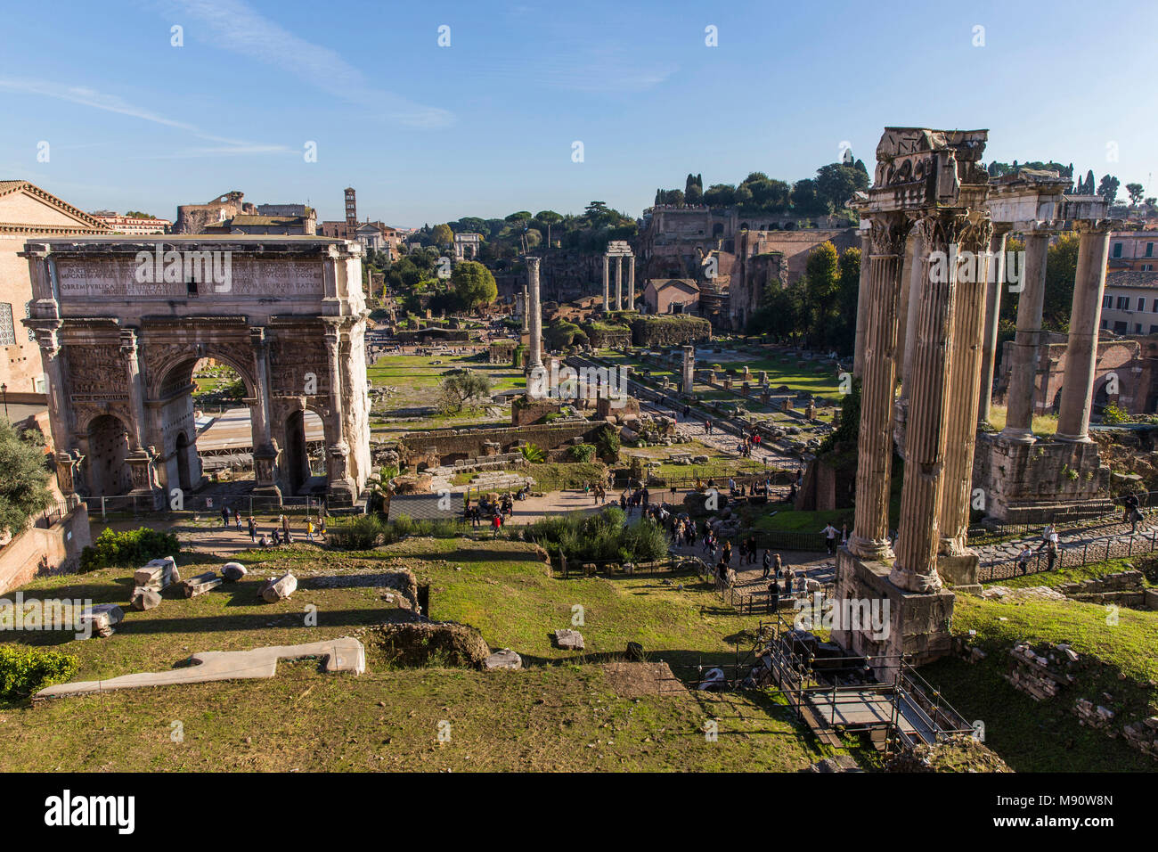 Das Forum Romanum, Rom, Italien. Stockfoto