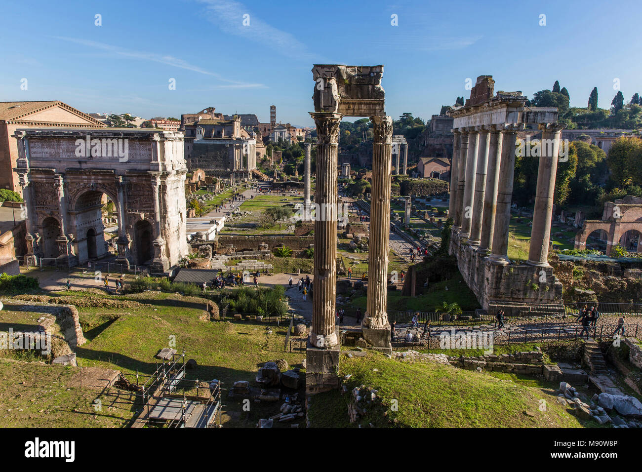 Das Forum Romanum, Rom, Italien. Stockfoto