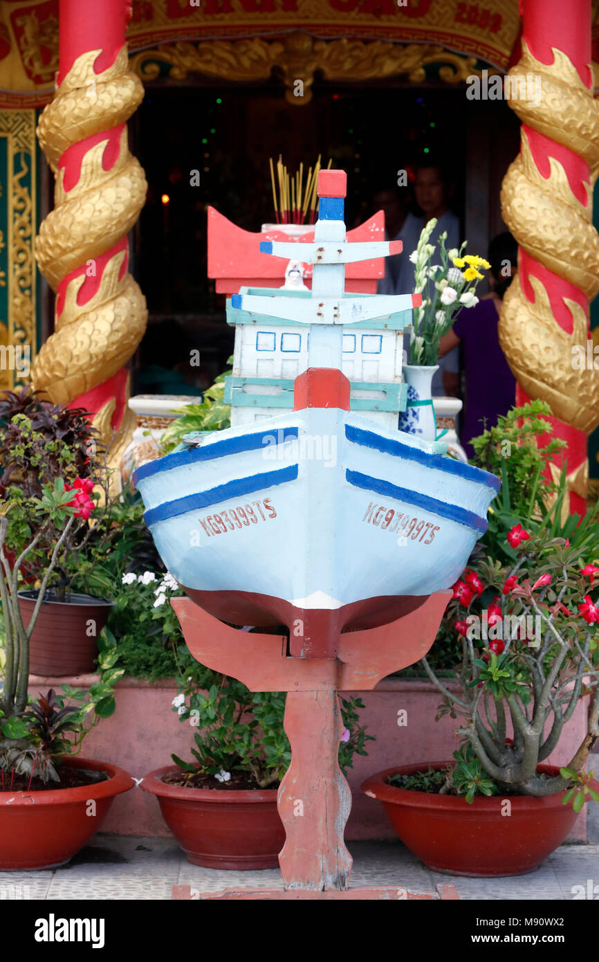 Dinh Cau buddhistischer Tempel. Das Meer Göttin der Tempel Thien Hau ist von den Fischern verehrt. Phu Quoc. Vietnam. Stockfoto